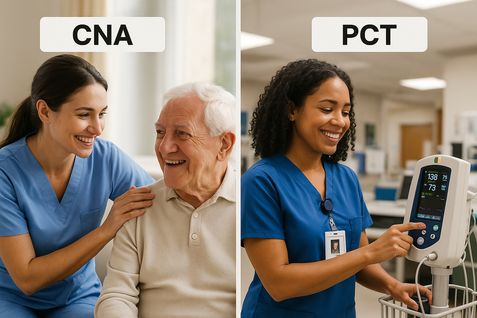 Certified Nursing Assistant (CNA) vs Patient Care Technician (PCT ...